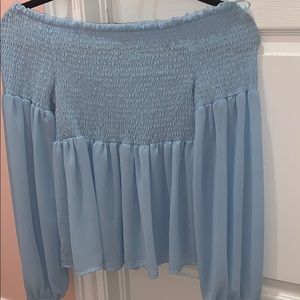 Off the shoulder bubble top